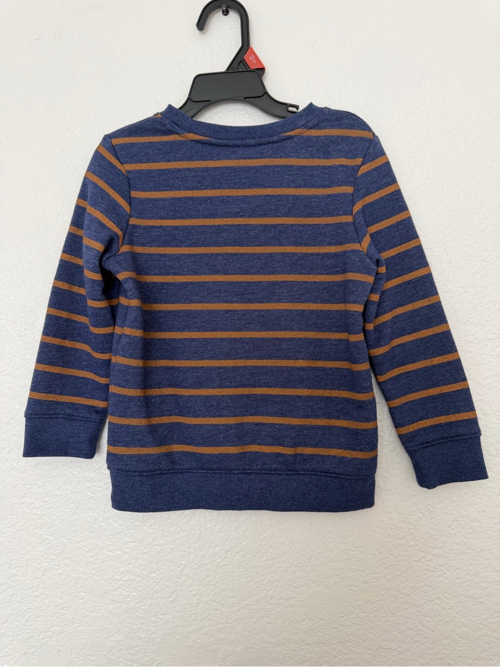 Cat & Jack Toddler Boy Blue & Orange Striped Crewneck Sweatshirt Size 4T - Picture 3 of 8